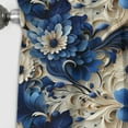 thumbnail image 2 of Designart "Blue Scrollwork Swirls: Victorian Inspired II" Floral Blackout Curtain Single Panel, 2 of 4