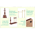 thumbnail image 6 of Lisonu 70" Tall Industrial Coat Rack, Heavy-Duty Clothing Rack with Solid Wood & Stainless Steel Frame, 2-Tier Garment Rack with Shoe Shelf for Entryway, Bedroom, Vintage Wood Grain, 6 of 26
