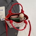 thumbnail image 5 of Hfppkn Cherry Print PU Leather Tote Bag Detachable Strap Crossbody Handbag for Work Travel 23x17x9cm Red, 5 of 7