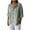 Gray, variant on Womens Tops Plus Size 3/4 Sleeve V-neck Cotton Linen Button Up Solid Color Loose Top Khaki XL