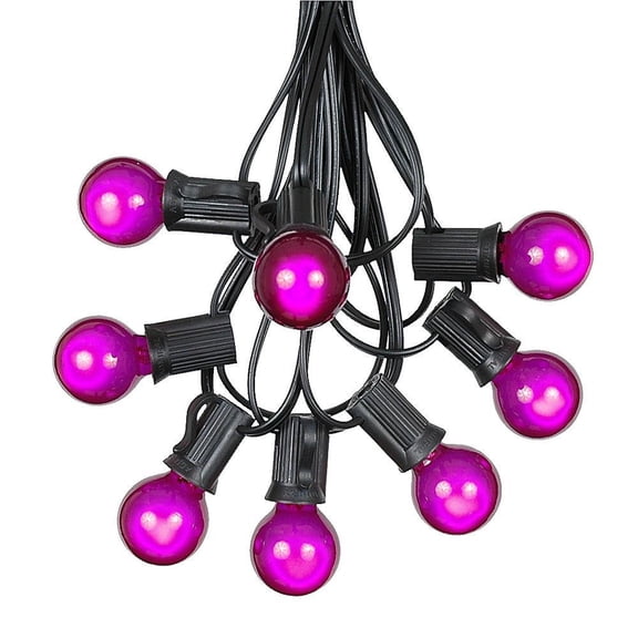 Novelty Lights 25 Feet Purple G30 Globe Outdoor Patio String Lights, Black Wire
