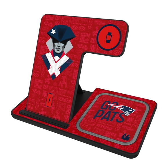 Keyscaper Black New England Patriots 3-in-1 Charging Station