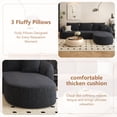 thumbnail image 6 of 111" L Shaped Modern Modular Sectional Curved Sofa, Minimalist Style Comfy Cloud Couch for Living Room Apartment, No Assembly Required Boneless Couches (Black,Right Facing Chaise), 6 of 7