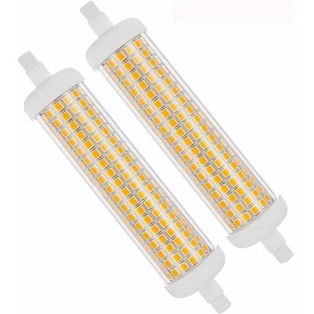 Bombilla LED R7S regulable, 20 W, reemplazo de halógeno de 100 W, luz blanca cálida de 3000 K, larga vida útil para iluminación de almacenamiento, garaje y taller (paquete de 2)