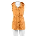 thumbnail image 5 of A2Y Women's Solid Drawstring Waist Military Hoodie Utility Vest Ash Mustard 1XL, 5 of 6