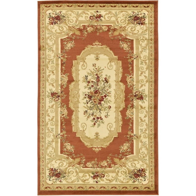 Unique Loom Versailles Medallion Motif Rug 5' x 8' Rectangle Terracotta/Ivory