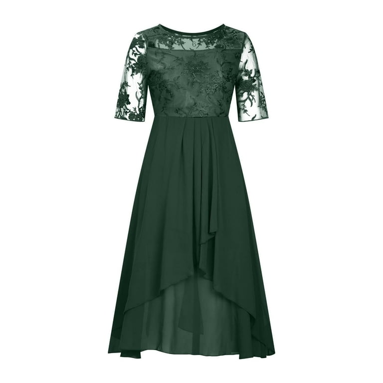 green emerald velvet dress Forest Green Midi Dress main image 0