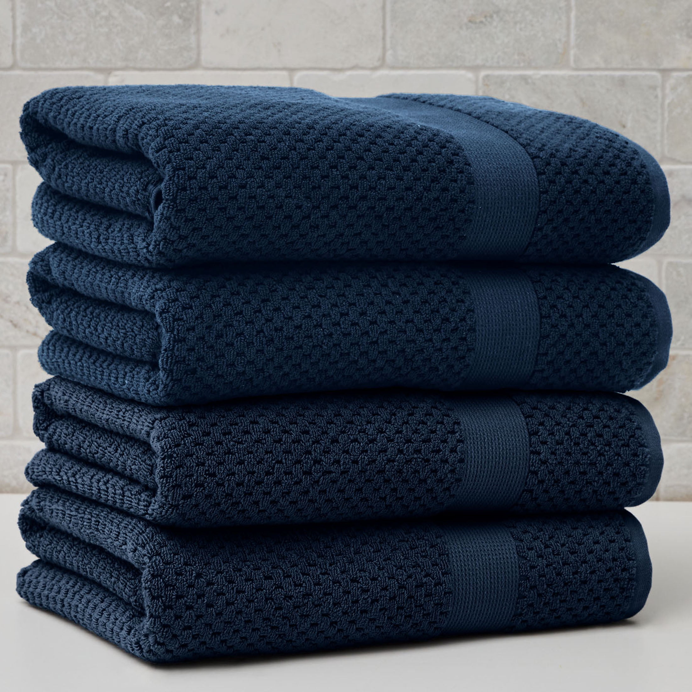 Better Homes & Gardens Signature Soft Cotton Popcorn Textured Bath Towel, Blue Admiral