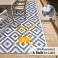 thumbnail image 4 of Smiry Outdoor Rug 6x9, Waterproof Reversible Plastic Outdoor Mat, Indoor Outdoor Rugs for Patio, RV, Deck, Porch, Grey & White, 4 of 7