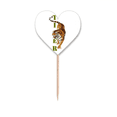 thumbnail image 1 of Tigre de Chat Descend Montagne Féroce Cure-Dent Drapeaux Coeur Lable Cupcake Pics, 1 of 3