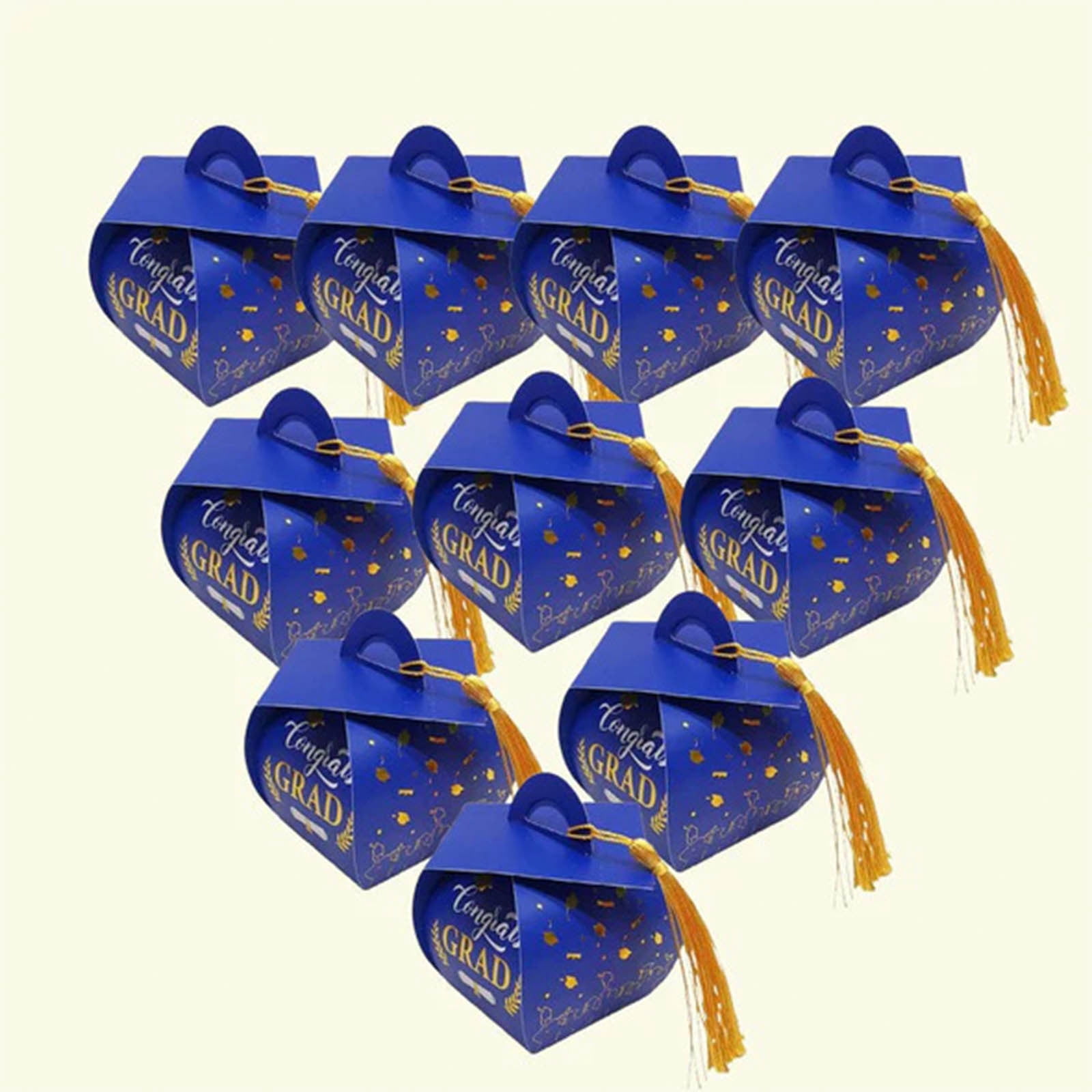 50 Pcs Graduation Cap Gift Box Graduation Party Favors Candy Boxes Treat Box with Tassel Table Centerpieces Class of 2026 Grad Decorations