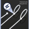 thumbnail image 2 of facefd 100Pcs Self-locking Nylon Cable Tie Wire Buckle Industrial Set Adjustable Organizer Ring Binding Zip Home Tools White/L, 2 of 5