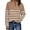 Darkapricot-white., variant on Women's Quarter Zip Striped Oversized Sweater 2025 Mock Turtleneck Fall Fashion Outfit