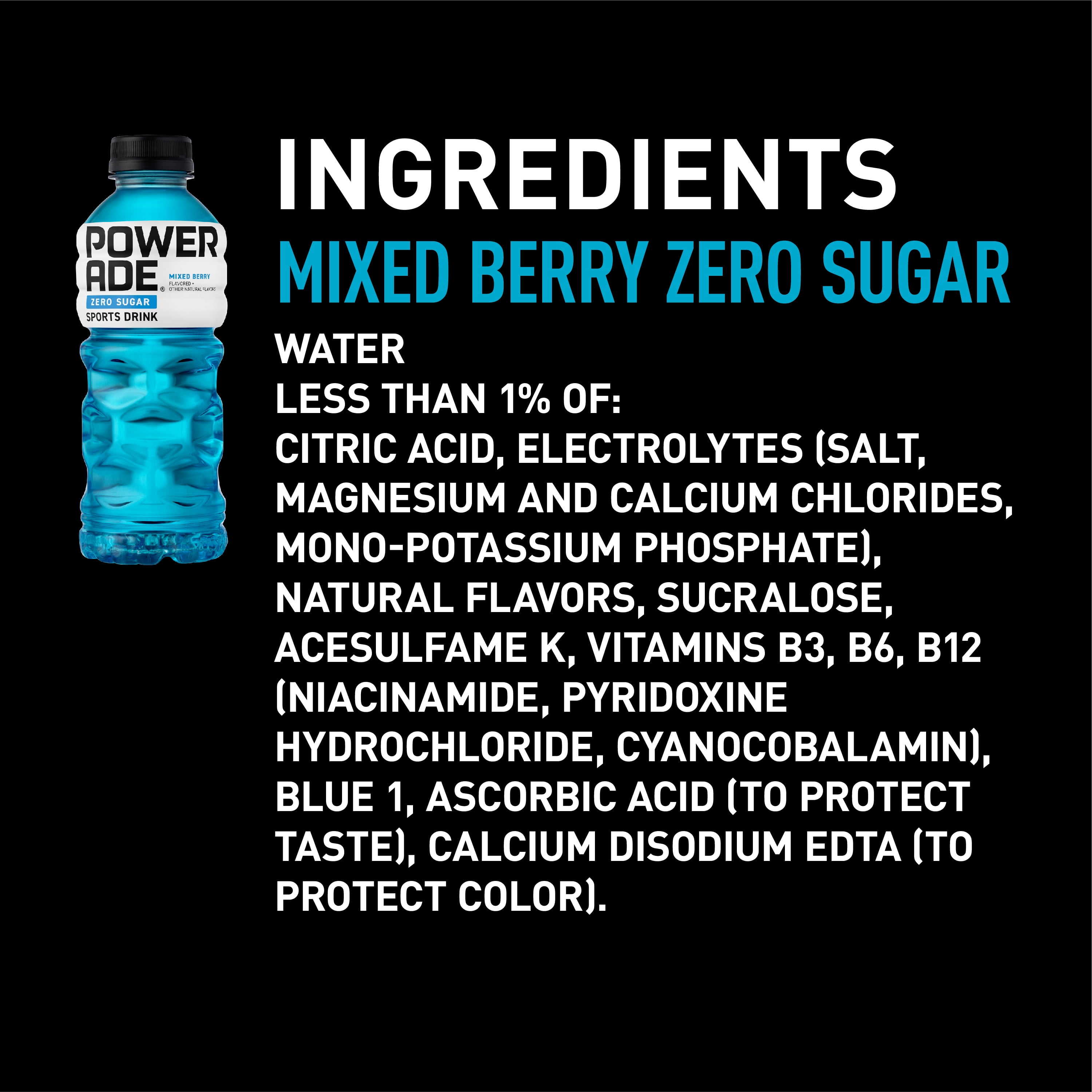POWERADE Zero Sugar Mixed Berry Sport Drink, 20 fl oz, 8 Count in New Caledonia at XPF 2557