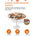 thumbnail image 2 of Round Fitted Tablecloths with Elastic Edge Autumn Thanksgiving Country Gnome Waterproof Wipeable Table Cover for Kitchen Dining Party Decor Fall Leaves Pumpkin Burlap Table Clothes,36" - 44", 2 of 6
