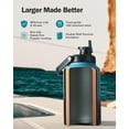 thumbnail image 4 of Gallon Water Bottle Insulated with Straw Lid and Handle, 128oz Stainless Steel Double Wall Water Jug with Carrying Sleeve, Hot Cold Simple Thermo, Metal Flask Canteen Jug Growler, Indigo Crush, 4 of 5