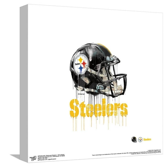 Gallery Pops NFL Pittsburgh Steelers - Drip Helmet Canvas Wall Art, Unframed Version, 12" x 12"