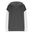 thumbnail image 4 of ZCFZJW Fake Two Piece Hoodies for Men Lightweight Casual Patchwork Long Sleeve Quarter Zip up Hooded Pullover Sweatshirts Fashion Splicing Hoodie Tops with Pockets Dark Gray M, 4 of 7