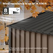 LAUSAINT HOME 4' x 6' Outdoor Storage Shed, Metal Shed Garden Tool Storage & Bicycle Storage with Lockable Door, Brown