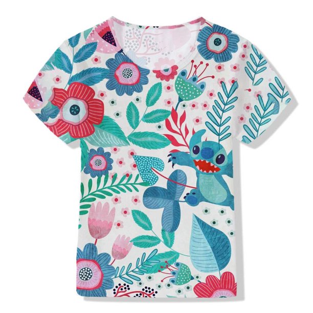 Camiseta para niños, camiseta con estampado de punto nuevo para bebés, ropa de verano para niños, camiseta para niñas pequeñas, ropa bonita de animación 160 Gao Jinjia LED