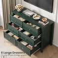 thumbnail image 2 of Cómoda Moderna de 6 Cajones - Cajonera Ancha de Madera con Amplio Espacio de Almacenamiento y Herrajes Metálicos - Ideal para Dormitorio, Habitación Infantil o Sala - Verde Oscuro, 2 of 6