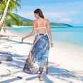 thumbnail image 7 of FORMRS Womens Long Sarong Beach Wrap Semi-Sheer Bikini Skirt Bathing Swimsuit Cover Up, Crystal Moon, 7 of 7
