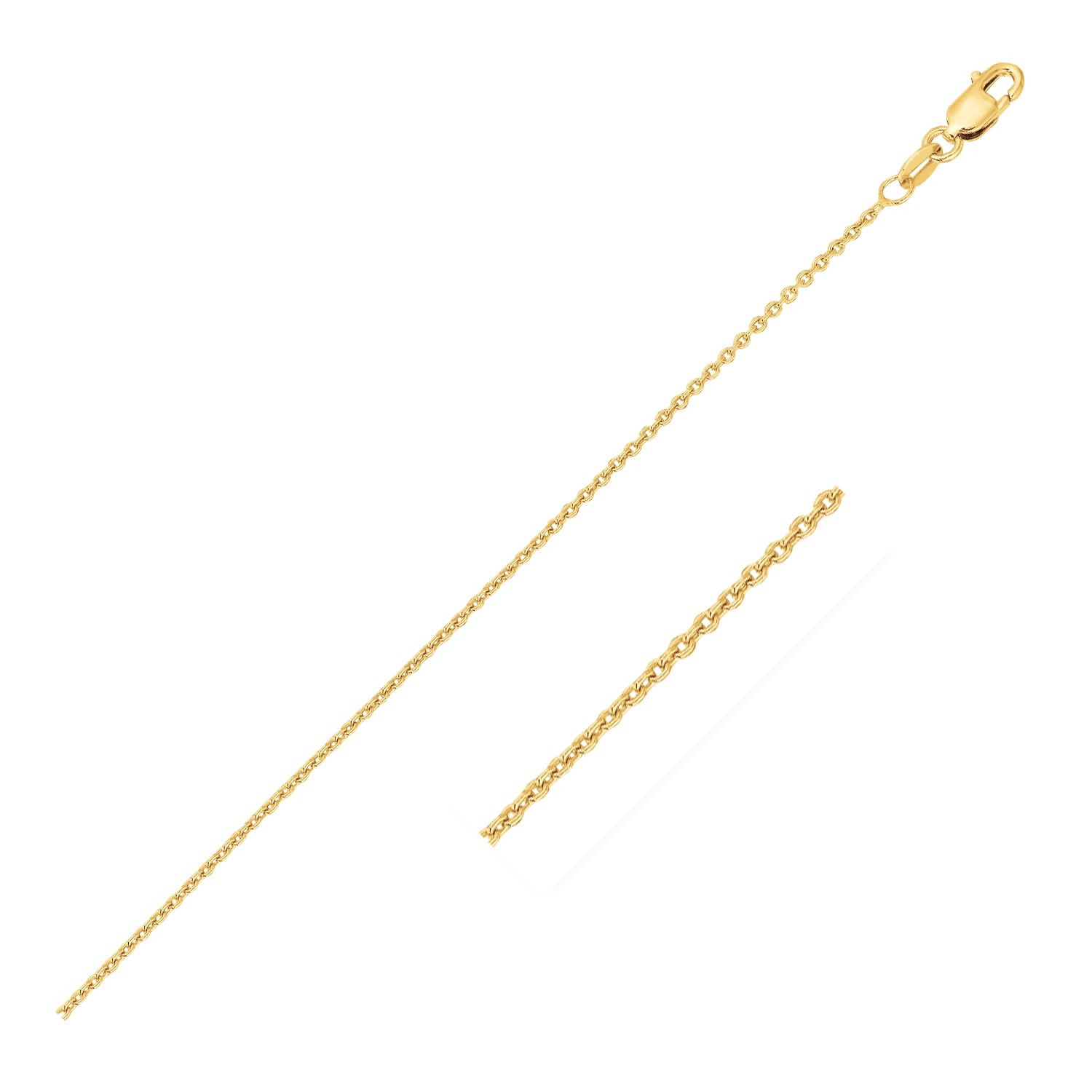 14k Yellow Gold Round Cable Link Chain 1.1mm Size 18 inches - image 1 of 4