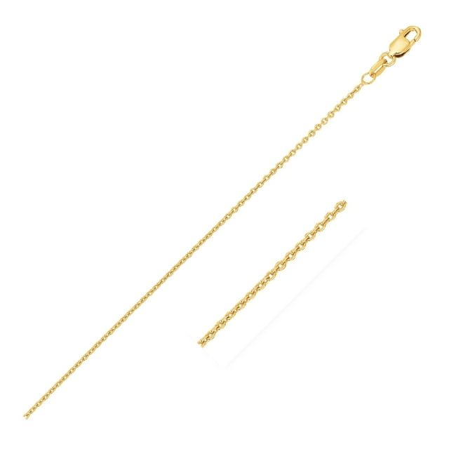 14k Yellow Gold Round Cable Link Chain 1.1mm Size 18 inches