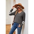 thumbnail image 2 of XCHQRTI Splicing Color Women Blouse Shirt Fall Tops Trendy Shirt Long Sleeve Casual Work Tops with Splicing Design, 2 of 4
