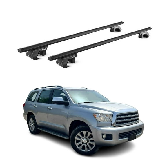 OMAC Roof Rack Cross Bars Fits Toyota Sequoia 2008-2022 Black Luggage Carrier 2 Pcs