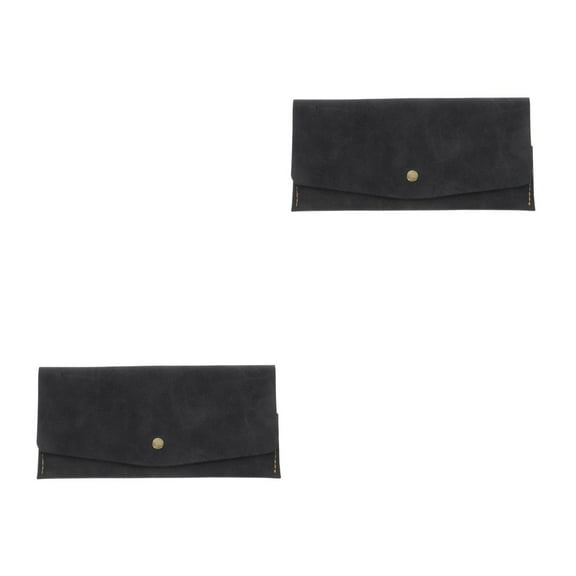 Raindrops 2pcs Cash Wallets For Women Reusable Envelopes For Cash Artificial Leather Cash Envelope Wallet Men And Women Cash Wallet Envelope For Budgeting Cash Check Billing Black
