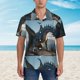 thumbnail image 2 of Fotbe Wild Blue Cool Dragon Camisa Hawaiana para Hombre Unisex – Camisa Casual de Verano con Botones de Manga Corta de Algodón y Lino,Medium, 2 of 7