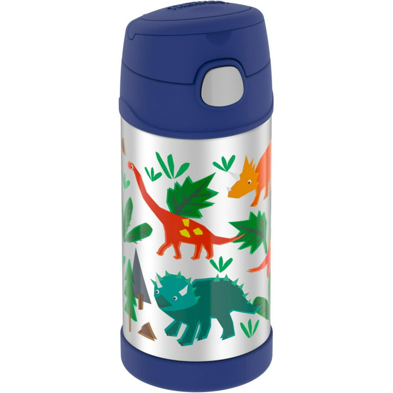 Thermos Kids Stainless Steel Vacuum Insulated Funtainer Straw Bottle, Dinosaurs, 12oz, Size: 12 fl oz