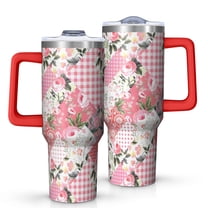 OBREWU Pioneer Flower Tumbler with Handle and Lid,Pioneer Flower 40oz Double Wall Vacuum Insulated Tumbler,Cups Gift for Women and Men