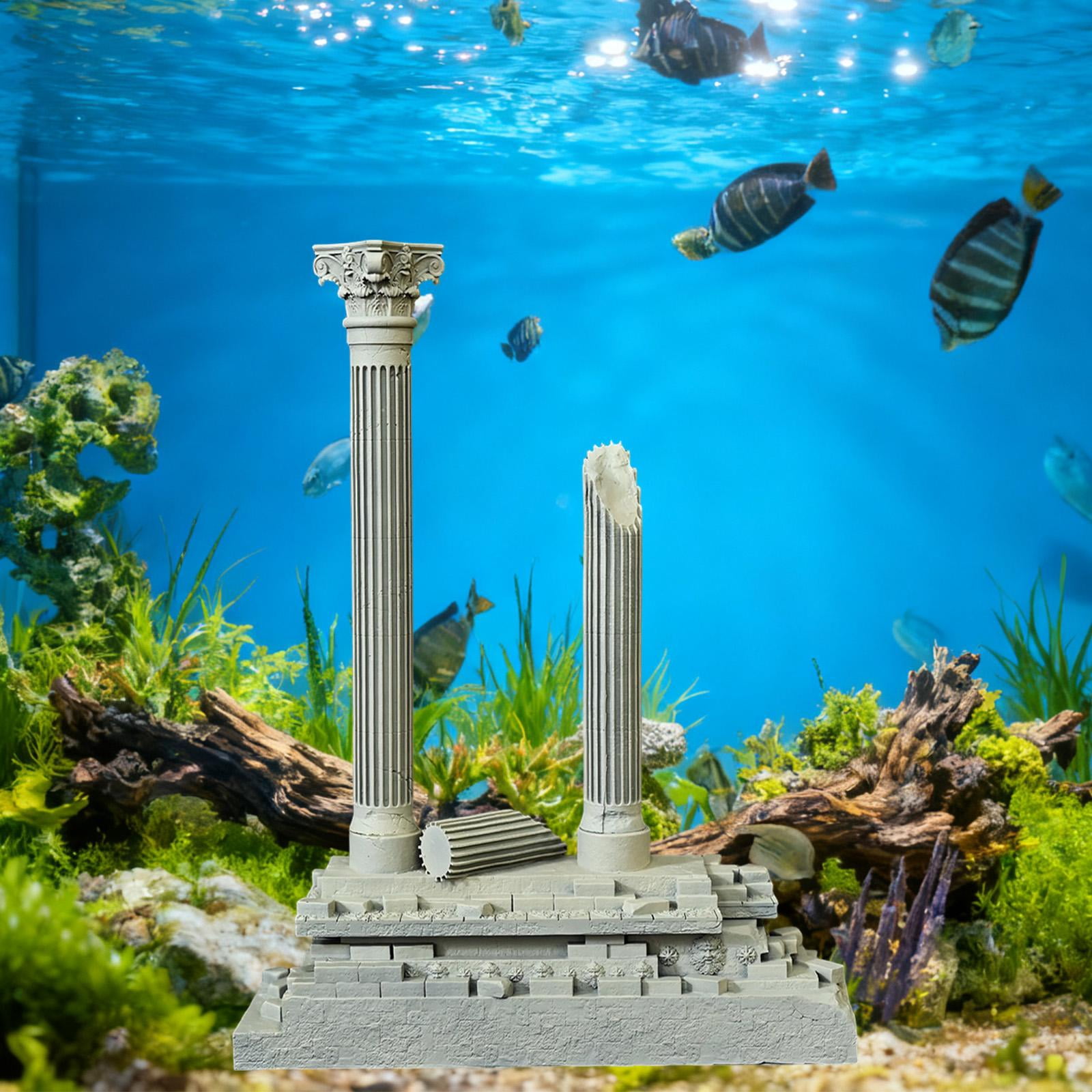 CarpNettore Roman Column Decoration Resin Aquarium Decoration Aquarium Decor Mini 18.5cm Set B