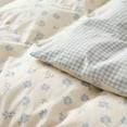 thumbnail image 6 of NAYOROOM 3 Pieces Blue White Floral Reversible Gingham Pattern Duvet Cover Queen Set, Soft Floral Bedding Set for Adults, 6 of 11