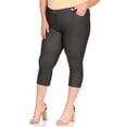 thumbnail image 3 of Women's Plus Size Casual Comfy Slim Pocket Jeggings Jeans Capri Pants, 3 of 6