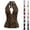 Coffee, variant on Women's Elegant Polka Dots Print Halter Tops Sleeveless Tie Back Y2k Tank Top, V Neck Ruffle Hem Peplum Tank Tops, Summer Party Top(Coffee,L)