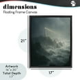 thumbnail image 3 of Lighthouse and Stormy Cliff Black Framed Floater Canvas Wall Art, design by Ziwei Li, 3 of 10