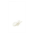 thumbnail image 1 of Caspari Servilletas de toalla para invitados de lino, papel blanco perla y dorado, letra H, paquete de 24, 1 of 5