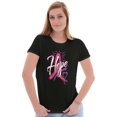 thumbnail image 3 of Hope Pink Ribbon Heart Breast Cancer Womens Slim Fit Graphic Tee Brisco Brands L, 3 of 5