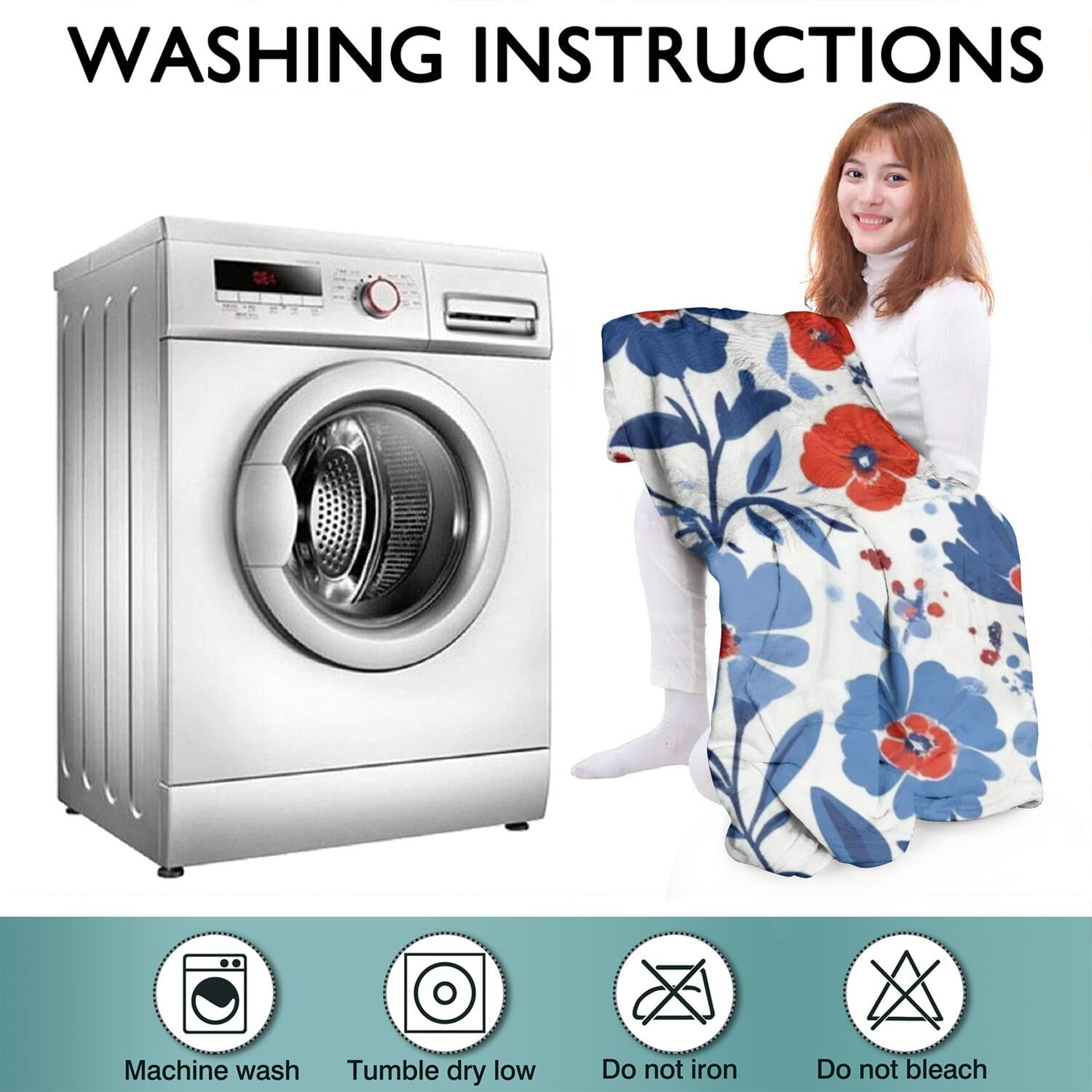 Wearable Oversized Blanket,Pioneer Flower Floral Print Pattern Wearable Blanket Hoodie for Adults,Cozy Hooded Blankets with Super Pockets,Super Warm Fuzzy Pullover for Women & Men