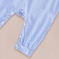 thumbnail image 5 of UngA Toddler Baby Boy Valentines Outfit Newborn Solid Long Sleeve Romper+Heart Overall Pants+Hat Infant Boys Fall Winter Spring Outfit (Blue,6-12 Months), 5 of 7