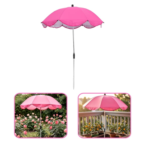 CRILSTYLEO Garden Bed Plant Umbrella Rosy with Reflective Sunshade and Lightweight Easy Mobility