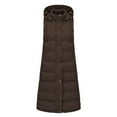 thumbnail image 6 of KANG Fashion Winter Hooded Vest Long Sleeveless Gilet With Zip Front Lined Warm Outerwear Coat, 6 of 8