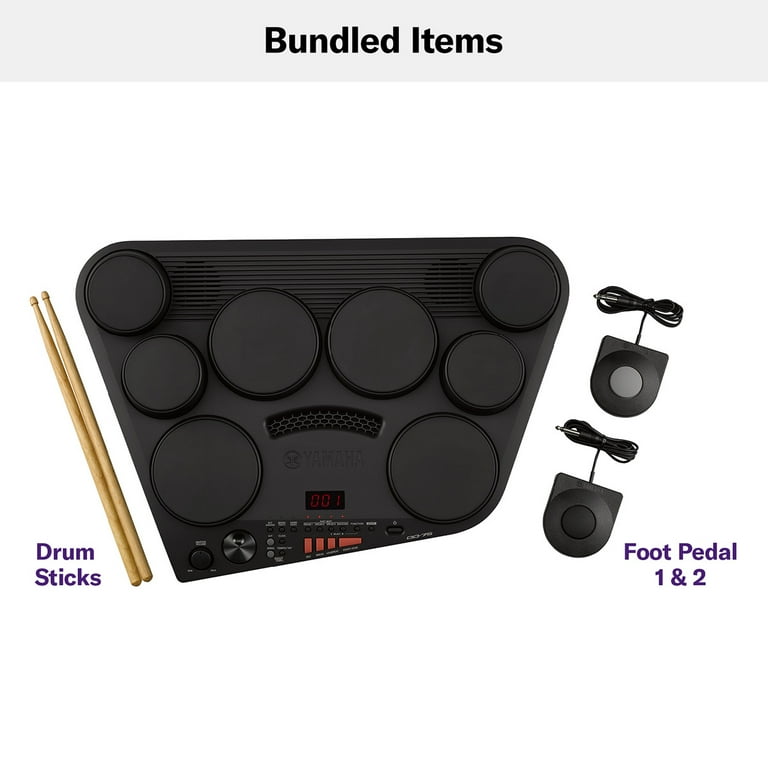 Yamaha DD75AD Portable Digital Drum Kit with Drum Sticks and 2