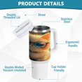 thumbnail image 4 of 40 Oz Car Handle Water Bottle Water Cup Water Bottle Water Jug Coffee Cup Travel Water Bottle Cute Cat with Big Eyes, 4 of 8