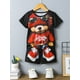 thumbnail image 2 of Conjunto de verano de 2 piezas con estampado de oso de dibujos animados para hombre, camiseta informal de cuello redondo para uso diario, pantalones cortos de playa para hombre para deportes al aire l, 2 of 5