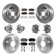 thumbnail image 1 of Transit Auto Front Rear Hub Bearings Assembly Disc Brake Rotors and Ceramic Pads Kit (10Pc) for Car Kia Forte Hyundai Veloster - Left Right Side (Driver Passenger) KBB-131237, 1 of 11