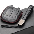 thumbnail image 4 of Vitodeco Genuine Leather Smart Key Fob Case with Leather Strap Compatible for GMC Acadia, GMC Terrain (2017 - 2025 Models ) - 5-Button, Black/Red, 4 of 5